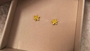 六福珠宝 足金栀子花黄金耳钉 计价 G01G0027DS 约1.00克 实拍图