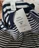 H&M女装T恤夏季圆领时尚休闲简约宽松短袖上衣1270848 白色/海军蓝条纹 XS 155/80 实拍图