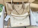 蔻驰（COACH）【品牌直供】女士小号宽肩带手提单肩斜挎托特包胡桃木CW032礼物 实拍图