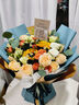 艾斯维娜鲜花速递向日葵混搭花束生日礼物全国同城配送 向日葵香槟韩式花束 实拍图