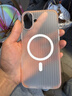 猩球卫士高级感防指纹适用Apple/苹果iPhone16Plus磁吸瓦楞手机壳超薄行李箱条纹保护套磨砂MagSafe外壳橙 实拍图