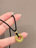 中国黄金（CHINA GOLD）足金吊坠男女款花丝镂空平安扣项链红绳挂坠情人节生日礼物送女友 挚爱礼盒+平安扣+金珠【黑绳】 约1.1g 实拍图