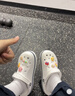 卡骆驰（CROCS）贝雅卡骆班洞洞鞋轻便耐磨一脚蹬休闲鞋女鞋时尚沙滩鞋|205089 白/深蓝-126 36 /37(220mm) 实拍图