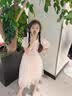 玫初莎女童夏款国风连衣裙2026新款夏季洋气时髦儿童汉服公主裙女孩裙子 杏色 140 【建议身高135cm左右】 实拍图