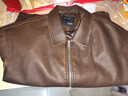 GXG男装美式皮衣男女同款2024秋季新款夹克 棕色 165/S 实拍图