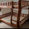 临稚胡桃木 儿童上下床实木高低床双层床上下铺床两层木床子母床 爬梯款 上铺宽1.3米下铺宽1.5米 实拍图