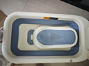 十月结晶婴儿洗澡盆新生儿大号可折叠宝宝无线数显浴盆+浴架雾霾蓝 实拍图