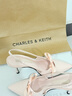 CHARLES&KEITH缎面蝴蝶结尖头高跟凉鞋女生日礼物送女友CK1-60361556 Light Pink浅粉色 35 实拍图