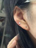 BJYLS999足银星芒耳钉女小众设计感耳环耳棒小巧养耳洞纯银耳饰品礼物 999足银五角星耳钉一对 实拍图