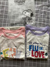 史努比（SNOOPY）儿童T恤男女童长袖棉打底衫2件装春季 紫LOVE+粉FUN 130 实拍图