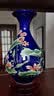 傲世景德镇陶瓷器新中式花瓶工艺品客厅摆件酒柜玄关茶室博古架装饰品 景泰蓝清荷玉壶春+底座 实拍图