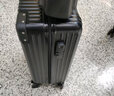 广璐迪铝框拉杆箱万向轮行李箱男女学生旅行箱登机箱皮箱子大容量密码箱 防刮拉链箱/星耀黑 20英寸 登机款 实拍图