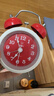 得力（deli）儿童节迷你夜光闹钟家庭卧室床头钟儿童学生专用起床神器 年庆款红色开学开学季新年礼物 实拍图
