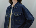茵曼（INMAN）复古休闲短款牛仔外套2026春季长袖上衣 深牛仔蓝-18518171 M 实拍图