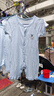 贝瑞加（Babyprints）婴儿连体衣2件夏季短袖婴儿衣服新生儿纯棉哈衣轻薄爬服 白蓝66 实拍图