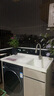 【京喜甄选】阳台洗衣柜蜂窝铝一体台盆洗衣池滚筒洗衣机柜浴室柜 卡其110CM单独下柜+双下水+抽拉水龙头【备注左右盆】 实拍图