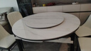 丰舍 餐桌 可变圆桌伸缩折叠实木岩板餐桌椅组合现代轻奢餐桌餐厅饭桌 黑白色-雪山白岩板-101皮椅 【1.20米】 一桌6椅 实拍图