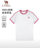 骆驼（CAMEL）迪丽热巴同款纯柔棉T神宽松男女短袖t恤 C35BAXLN056A 樱桃粉 M 实拍图