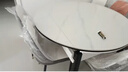 奥利克丝 亮光岩板餐桌椅组合 现代简约实木餐桌可伸缩折叠圆桌吃饭桌子 亮光雪山白-黑白框架轻奢皮椅款 1.35米 一桌六椅【12MM加厚岩板】 实拍图