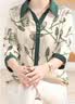 俞兆林妈妈夏装洋气衣服T恤中老年女装春秋款衬衫40 50岁夏季衣服母亲节 绿色上衣+黑色裤子 L 建议105斤以下 实拍图