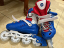 斯威（SWAY）轮滑鞋儿童溜冰鞋男女童初学套装中小学滑轮滑冰旱冰鞋成人直排轮 波蓝八轮全闪+一体支架+大礼包 M (适合6-12岁)平时鞋码31-36 实拍图