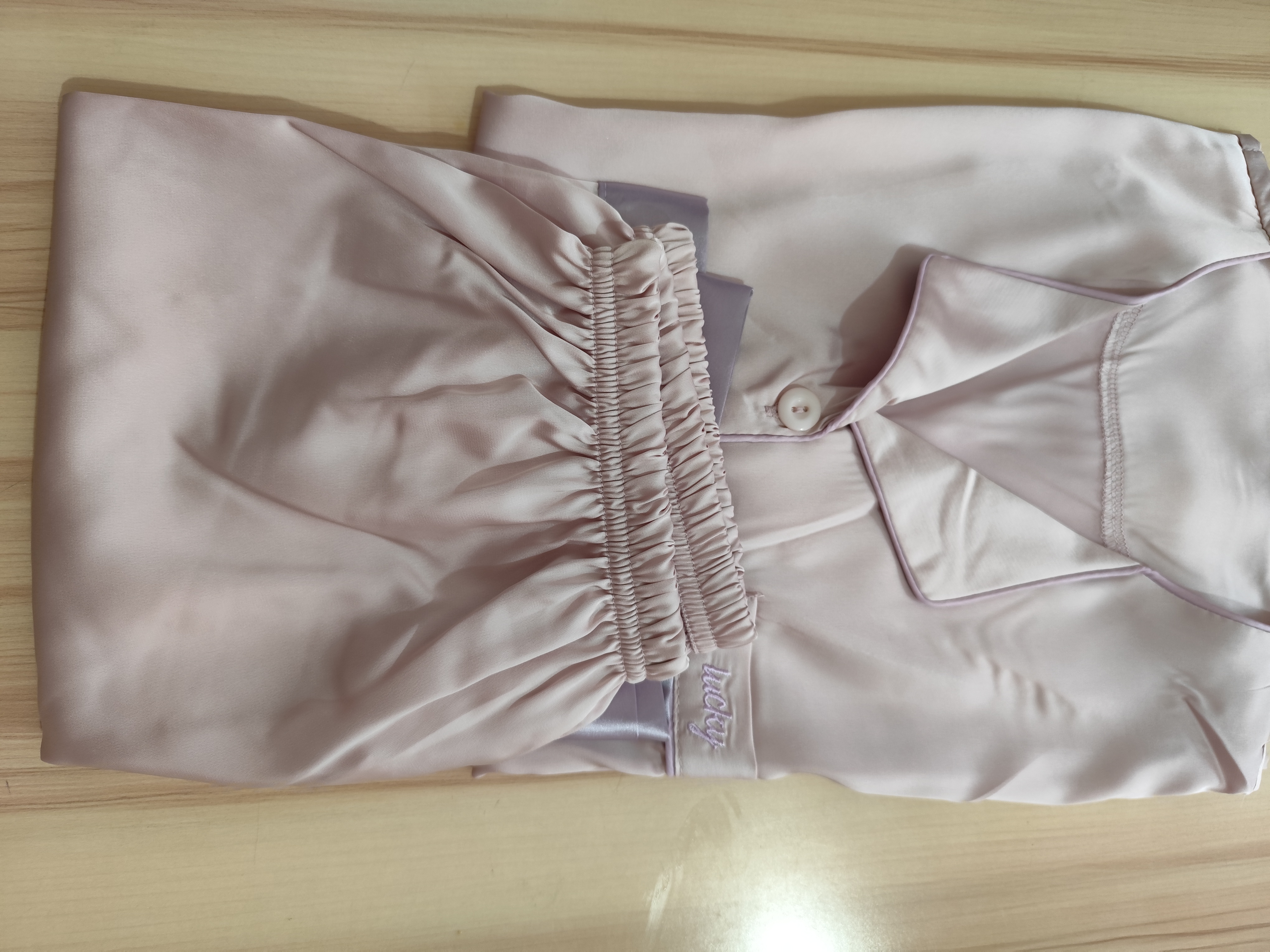 猫人情侣睡衣女夏季凉感冰丝短袖短裤缎面雪纺高级感家居服可外穿L 实拍图