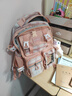 爱迪生发明家初中生书包贝儿小学生大容量女生减负双肩背包 2260-1 粉色大号 实拍图