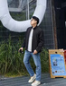 罗蒙（ROMON）夹克男潮流春秋季商务行政立领宽松休闲防风外套男装JK83黑色XL 实拍图