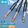 臻威（ZHENWEI）6.35转双6.35音频线一分二 大三芯6.5双声道转双6.5大二芯单声道 调音台电子琴效果器1M 实拍图