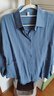 皮尔卡丹（pierre cardin）妈妈装纯棉长袖衬衫女中长款25年宽松洋气衬衣开衫外套女 蓝色 3XL 140-155 实拍图