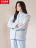 红豆居家法兰绒睡衣女冬季撞色提花加厚女士家居服 泡泡蓝 175/96A  实拍图