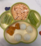 COOKSS 宝宝餐盘硅胶婴儿学吃饭分格儿童餐具辅食碗餐盘带吸盘 双拼绿 实拍图