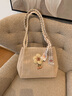 viney新款编织包包女包大容量托特包高级感生日母亲节礼物实用送妈妈 【米白】高档轻奢单肩草编包 洋气通勤休闲品牌手提包 实拍图