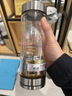 希诺双层玻璃杯磁吸式茶水分离杯子男高档茶杯水杯XN-7013本色 370mL 实拍图