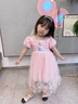 G.duck童装女童爱莎公主裙夏季洋气儿童裙子夏季礼服裙小女孩六一表演服 粉色裙子 120 (建议110cm  6-7岁左右)c 晒单实拍图