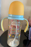 贝亲（Pigeon）自然离乳PPSU重力球吸管奶瓶双把手330ml12月+(附带奶嘴12月*2支) 实拍图