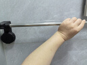吸盘毛巾架免打孔卫生间置物架浴室毛巾杆壁挂式厕所浴巾收纳挂架 伸缩款透明黑【65-130cm】 实拍图