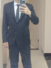 海澜之家（HLA）西服套装男春秋新轻商务经典系列西装套装父亲节礼物 黑色02【西服+西裤】 2XL 180/100B推荐152~170斤 实拍图