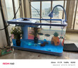 阔庭（KUOTING）鱼缸水族箱生态桌面鱼缸新款懒人鱼缸生态造景过滤制氧一体机蓝色 实拍图