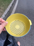 双层塑料洗菜盆沥水篮子厨房神器多功能客厅家用水果盘洗水果菜篮 青黄色 1个 实拍图