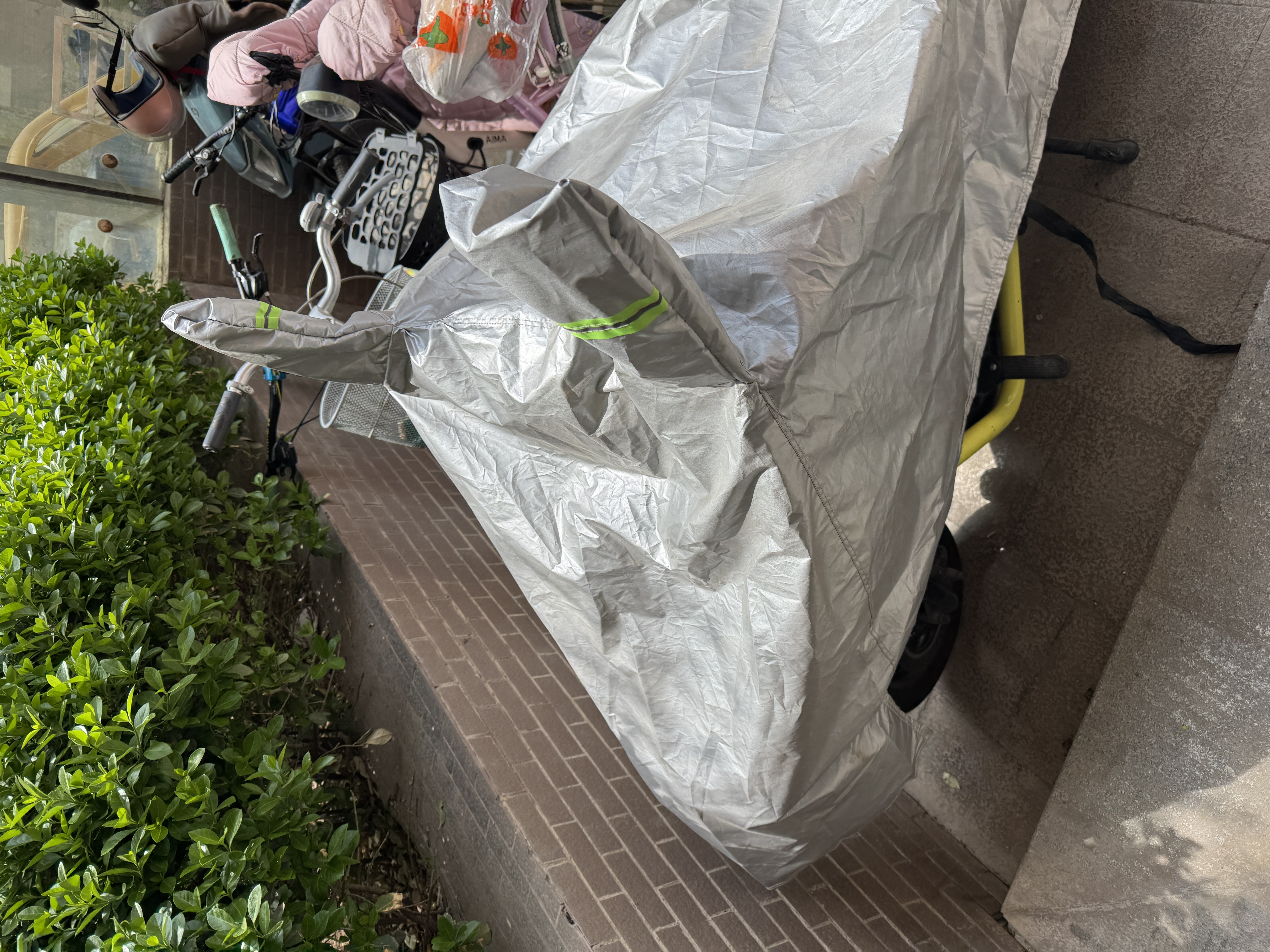 慧多多电动车防雨晒罩隔热雨衣电瓶摩托自行车衣套100%牛津布雅迪通用  实拍图