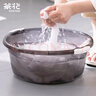 茶花 洗脸洗头盆 婴儿洗澡盆 塑料盆子洗衣盆 大水盆38cm 暖灰 1只装 实拍图