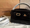 CHARLES&KEITH鳄鱼纹凯莉包手提斜挎婚包包女包生日礼物CK2-50270880-1 Black黑色 S 实拍图