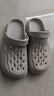 洞洞鞋凉拖鞋男士外穿EVA拖鞋女拖鞋软底一字拖男沙滩鞋居家凉拖 灰色 42 -43 实拍图