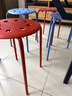 宜家（IKEA）MARIUS玛留斯可叠放塑料凳子加厚家用简易侘寂风餐椅圆凳 蓝色45cm 实拍图