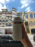 名创优品（MINISO）咖啡杯儿童保温杯高颜值男女车载便携双饮吸管水杯子 云硅白380ml 实拍图