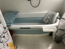 奔麦【送货上门】泡澡桶折叠浴桶洗澡桶成人浴盆婴儿童家用洗澡神器 【实时感温1.5米+加盖+升级坐靠垫】蓝 实拍图