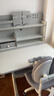 忆瞳儿童学习书桌椅套装 可升降带阅读书架多功能课桌椅家用写字桌 珍藏灰-环保抗醛【三层大书架】 实拍图