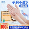 英科医疗一次性手套PVC100只小码12英寸加长食品级餐饮厨房防水家务清洁 实拍图