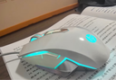 惠普（HP）M220游戏鼠标USB有线鼠标自定义宏驱动2400DPI吃鸡LOL鼠标电竞游戏鼠标 白色 冰蓝光 有声版 实拍图